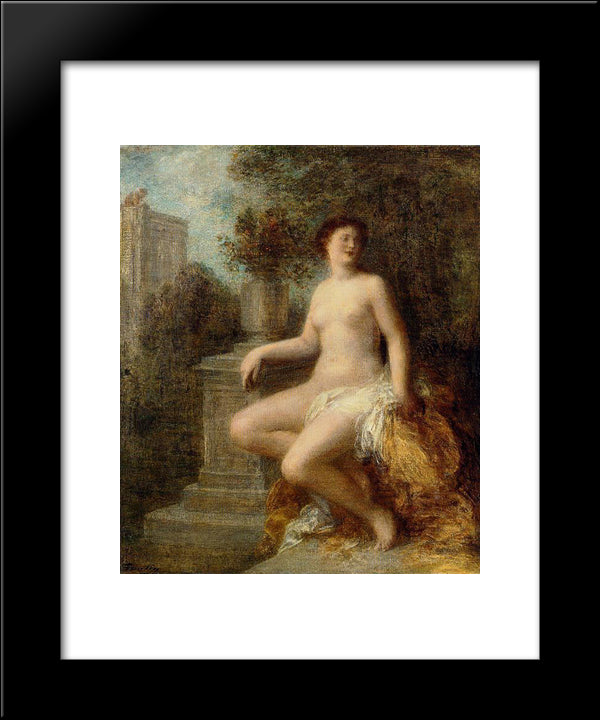 Bathsheba 20x24 Black Modern Wood Framed Art Print Poster by Fantin Latour, Henri