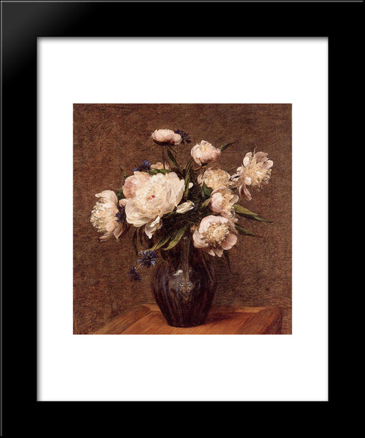 Bouquet Of Peonies 20x24 Black Modern Wood Framed Art Print Poster by Fantin Latour, Henri