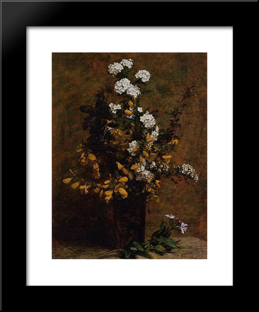 Broom And Other Spring Flowers In A Vase 20x24 Black Modern Wood Framed Art Print Poster by Fantin Latour, Henri