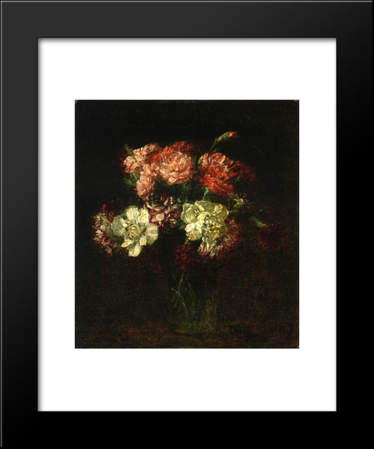 Carnations 20x24 Black Modern Wood Framed Art Print Poster by Fantin Latour, Henri