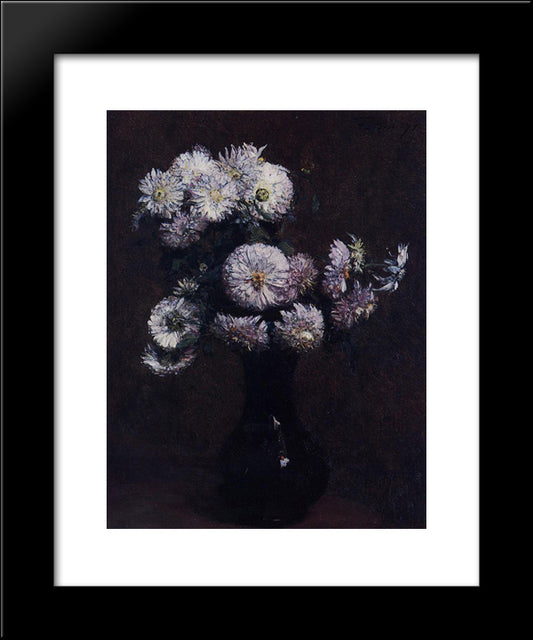 Chrysanthemums 20x24 Black Modern Wood Framed Art Print Poster by Fantin Latour, Henri