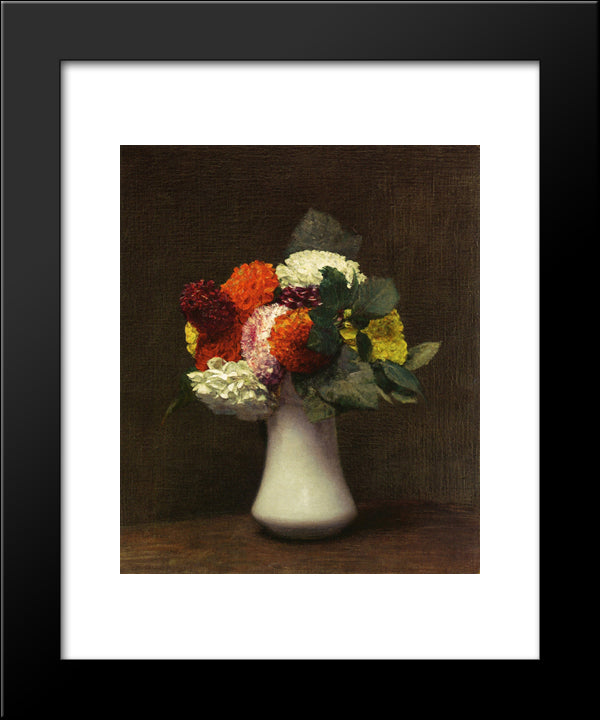 Dahlias 20x24 Black Modern Wood Framed Art Print Poster by Fantin Latour, Henri