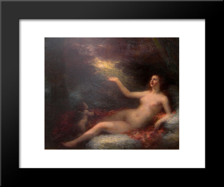 Danae 20x24 Black Modern Wood Framed Art Print Poster by Fantin Latour, Henri