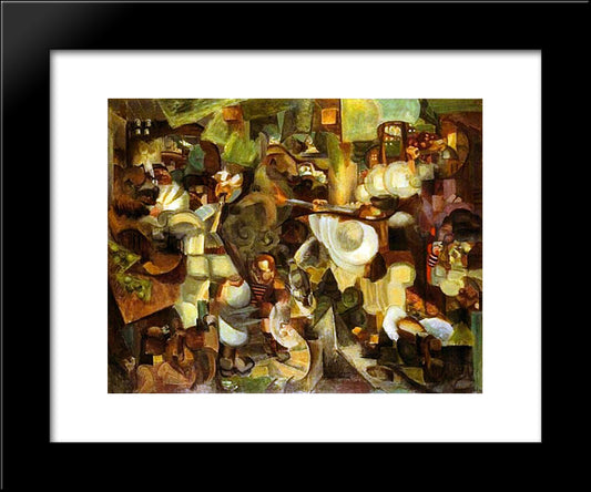 Mountaineers Attacked By Bears 20x24 Black Modern Wood Framed Art Print Poster by Le Fauconnier, Henri