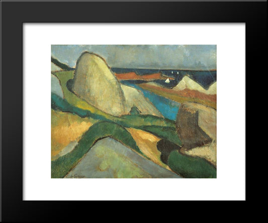 Ploumanac'H 20x24 Black Modern Wood Framed Art Print Poster by Le Fauconnier, Henri