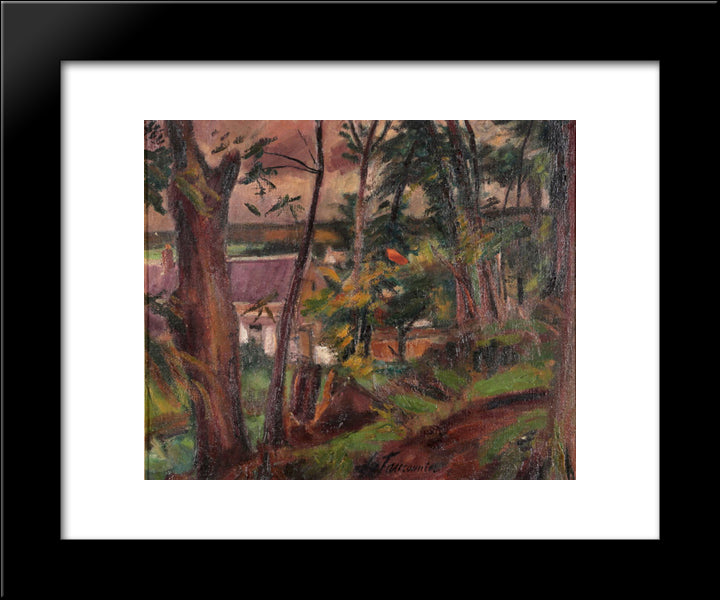 Village Forestier Grosrouvre 20x24 Black Modern Wood Framed Art Print Poster by Le Fauconnier, Henri