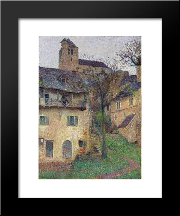 Amount Verg The Church Of Saint Cirq Lapopie 20x24 Black Modern Wood Framed Art Print Poster by Martin, Henri