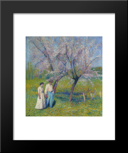 Brides Walk Under The Apple Trees 20x24 Black Modern Wood Framed Art Print Poster by Martin, Henri