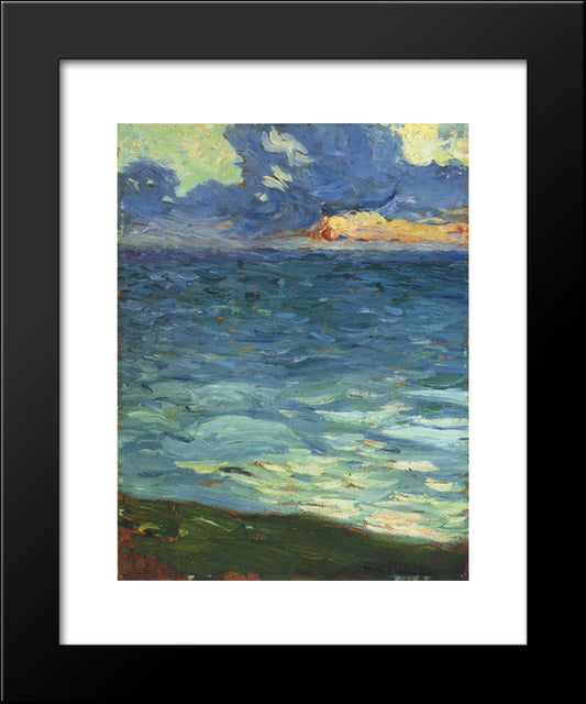 By The Sea 20x24 Black Modern Wood Framed Art Print Poster by Martin, Henri