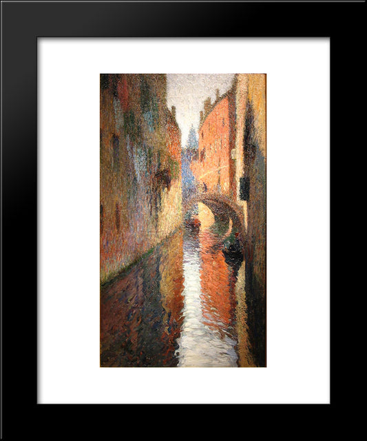 Canal In Venice 20x24 Black Modern Wood Framed Art Print Poster by Martin, Henri