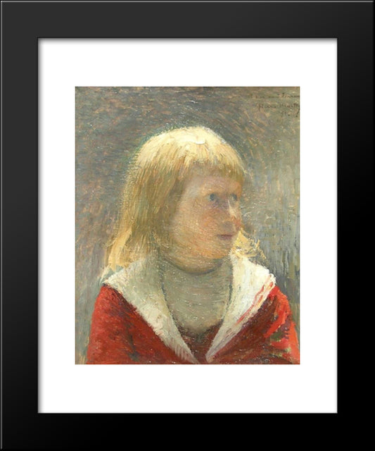 Child In Red Jacket 20x24 Black Modern Wood Framed Art Print Poster by Martin, Henri