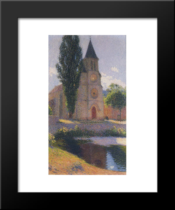 Church At Labastide Du Vert 20x24 Black Modern Wood Framed Art Print Poster by Martin, Henri