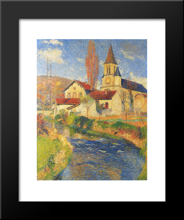 Church By The River 20x24 Black Modern Wood Framed Art Print Poster by Martin, Henri