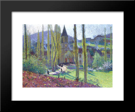 Church In Labastide Du Vert 20x24 Black Modern Wood Framed Art Print Poster by Martin, Henri