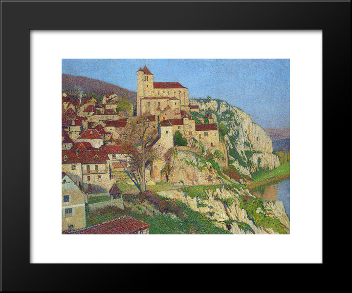 Cliff With Houses 20x24 Black Modern Wood Framed Art Print Poster by Martin, Henri