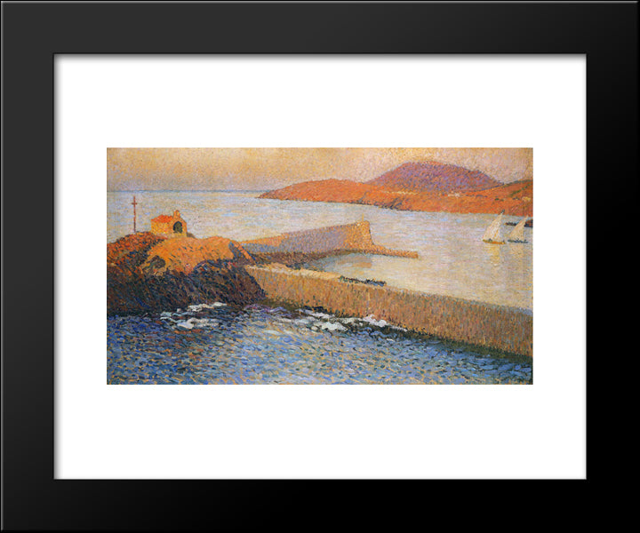 Collioure Chapel Of La Digue 20x24 Black Modern Wood Framed Art Print Poster by Martin, Henri