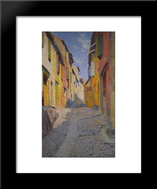 Collioure Street 20x24 Black Modern Wood Framed Art Print Poster by Martin, Henri