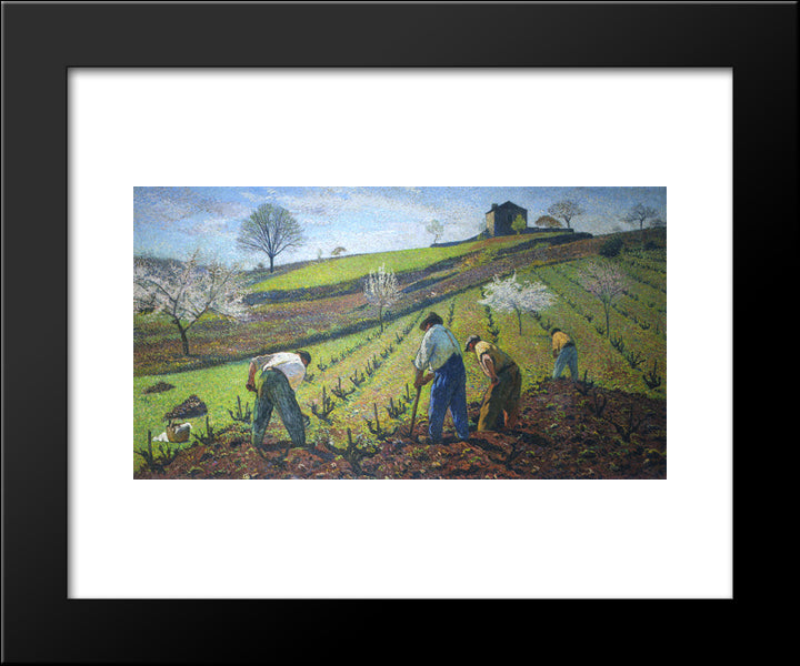 Cultivation Of The Vines 20x24 Black Modern Wood Framed Art Print Poster by Martin, Henri