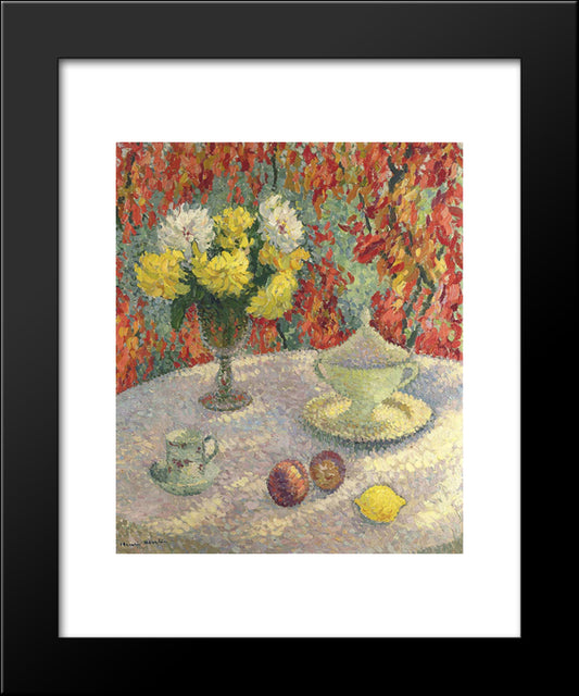 Dahlias In The Sun 20x24 Black Modern Wood Framed Art Print Poster by Martin, Henri