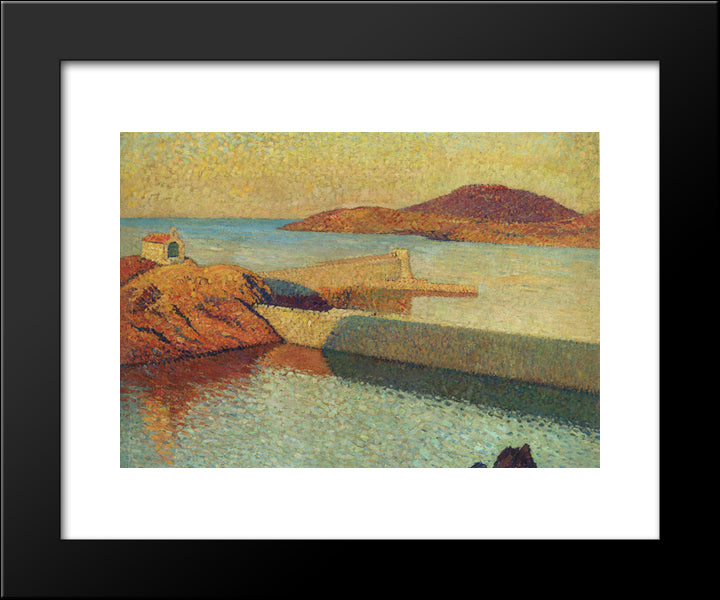 Entrance Of Port Collioure 20x24 Black Modern Wood Framed Art Print Poster by Martin, Henri