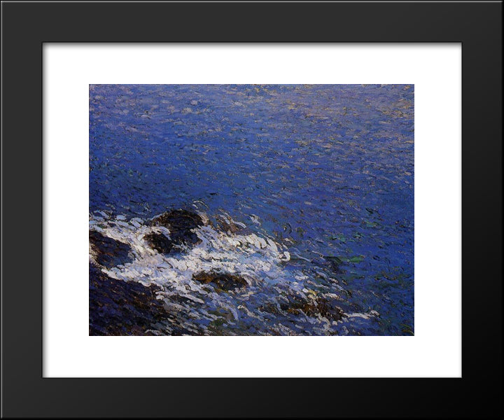 Evening At Collioure 20x24 Black Modern Wood Framed Art Print Poster by Martin, Henri