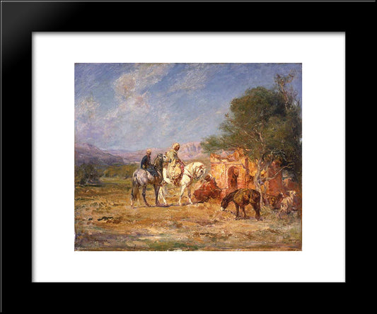 Arab Horsemen Near The Mausoleum 20x24 Black Modern Wood Framed Art Print Poster by Rousseau, Henri