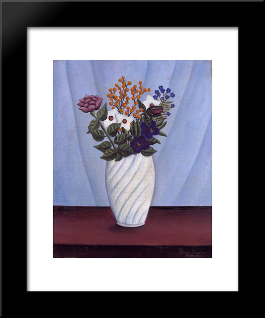 Bouquet Of Flowers 20x24 Black Modern Wood Framed Art Print Poster by Rousseau, Henri