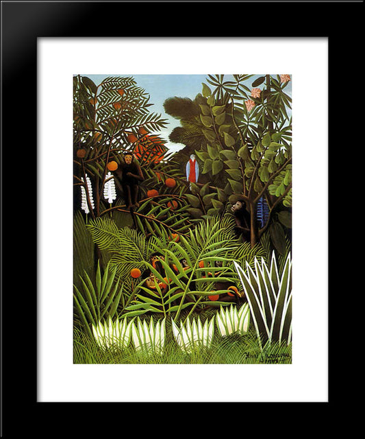 Exotic Landscape 20x24 Black Modern Wood Framed Art Print Poster by Rousseau, Henri