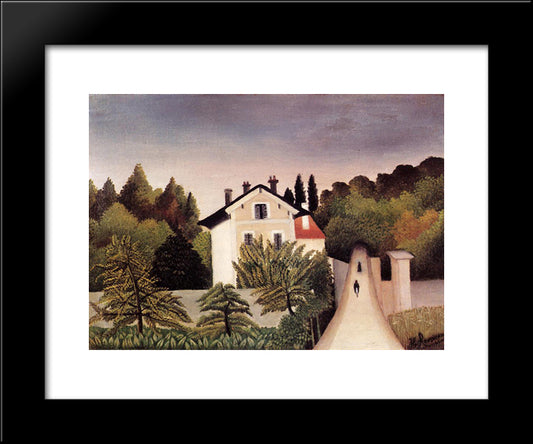 House On The Outskirts Of Paris 20x24 Black Modern Wood Framed Art Print Poster by Rousseau, Henri
