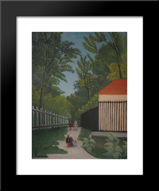 Landscape In Montsouris Park With Five Figures 20x24 Black Modern Wood Framed Art Print Poster by Rousseau, Henri