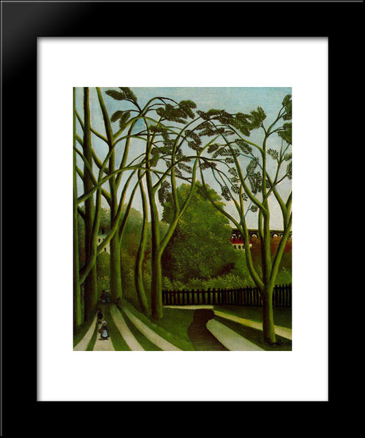 Landscape On The Banks Of The Bievre At Becetre 20x24 Black Modern Wood Framed Art Print Poster by Rousseau, Henri