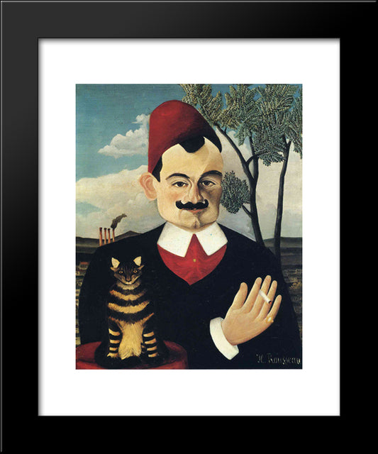 Portrait Of Pierre Loti 20x24 Black Modern Wood Framed Art Print Poster by Rousseau, Henri