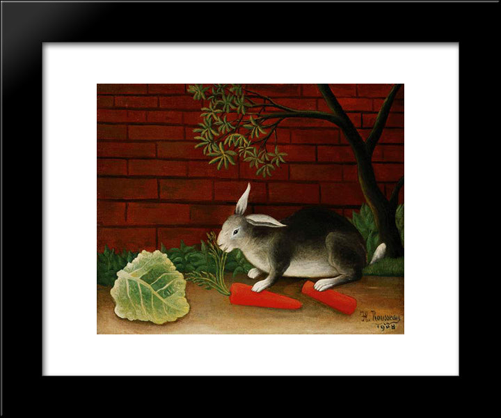 Rabbit 20x24 Black Modern Wood Framed Art Print Poster by Rousseau, Henri