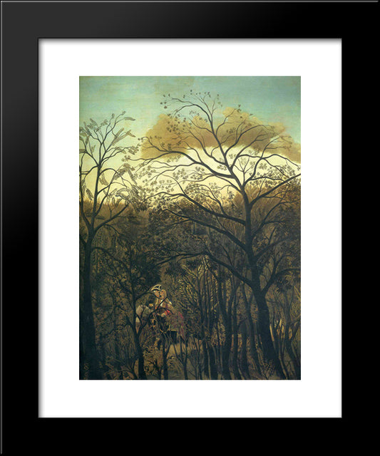 Rendez Vous In The Forest 20x24 Black Modern Wood Framed Art Print Poster by Rousseau, Henri