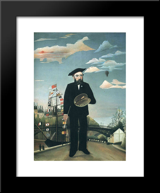 Self Portrait From L'Ile Saint Louis 20x24 Black Modern Wood Framed Art Print Poster by Rousseau, Henri