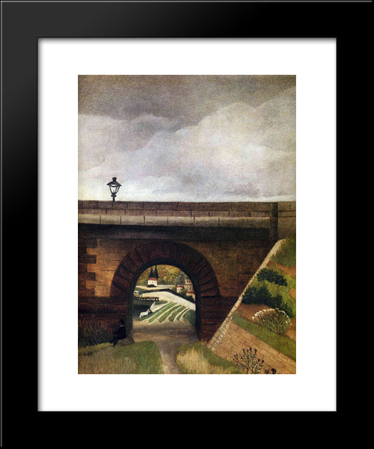 Sevres Bridge 20x24 Black Modern Wood Framed Art Print Poster by Rousseau, Henri