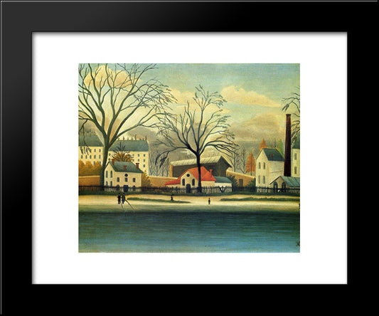 Suburban Scene 20x24 Black Modern Wood Framed Art Print Poster by Rousseau, Henri