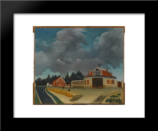 The Chair Factory At Alfortville 20x24 Black Modern Wood Framed Art Print Poster by Rousseau, Henri