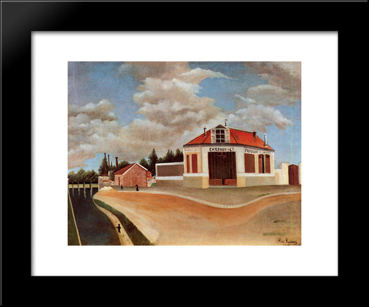 The Chair Factory At Alfortville 20x24 Black Modern Wood Framed Art Print Poster by Rousseau, Henri