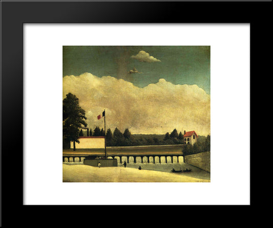 The Dam 20x24 Black Modern Wood Framed Art Print Poster by Rousseau, Henri