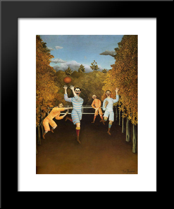 The Football Players 20x24 Black Modern Wood Framed Art Print Poster by Rousseau, Henri