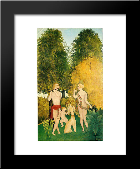 The Happy Quartet 20x24 Black Modern Wood Framed Art Print Poster by Rousseau, Henri