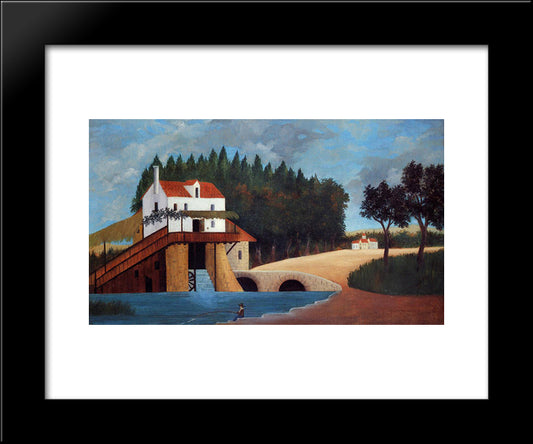 The Mill 20x24 Black Modern Wood Framed Art Print Poster by Rousseau, Henri