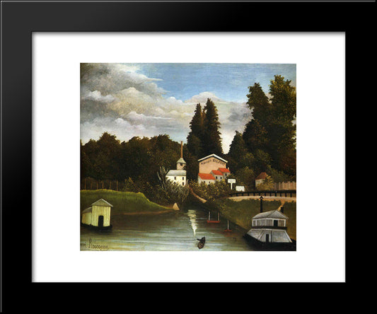 The Mill At Alfor 20x24 Black Modern Wood Framed Art Print Poster by Rousseau, Henri