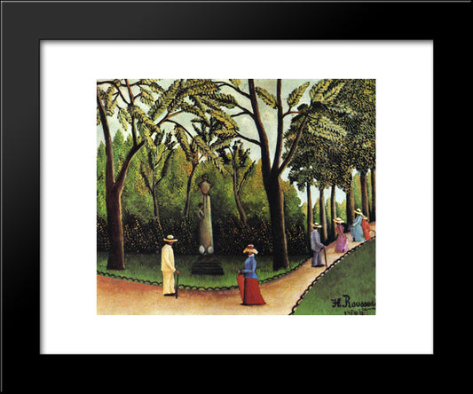 The Monument To Chopin In The Luxembourg Gardens 20x24 Black Modern Wood Framed Art Print Poster by Rousseau, Henri