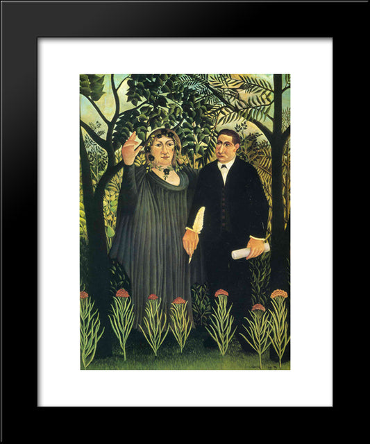 The Muse Inspiring The Poet 20x24 Black Modern Wood Framed Art Print Poster by Rousseau, Henri