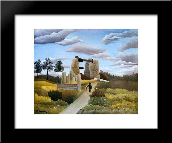 The Quarry 20x24 Black Modern Wood Framed Art Print Poster by Rousseau, Henri