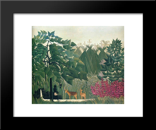 The Waterfall 20x24 Black Modern Wood Framed Art Print Poster by Rousseau, Henri