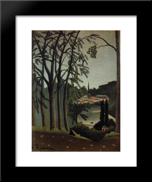 View Of Saint Cloud 20x24 Black Modern Wood Framed Art Print Poster by Rousseau, Henri