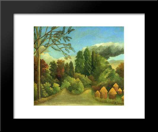 View Of The Banks Of The Oise 20x24 Black Modern Wood Framed Art Print Poster by Rousseau, Henri